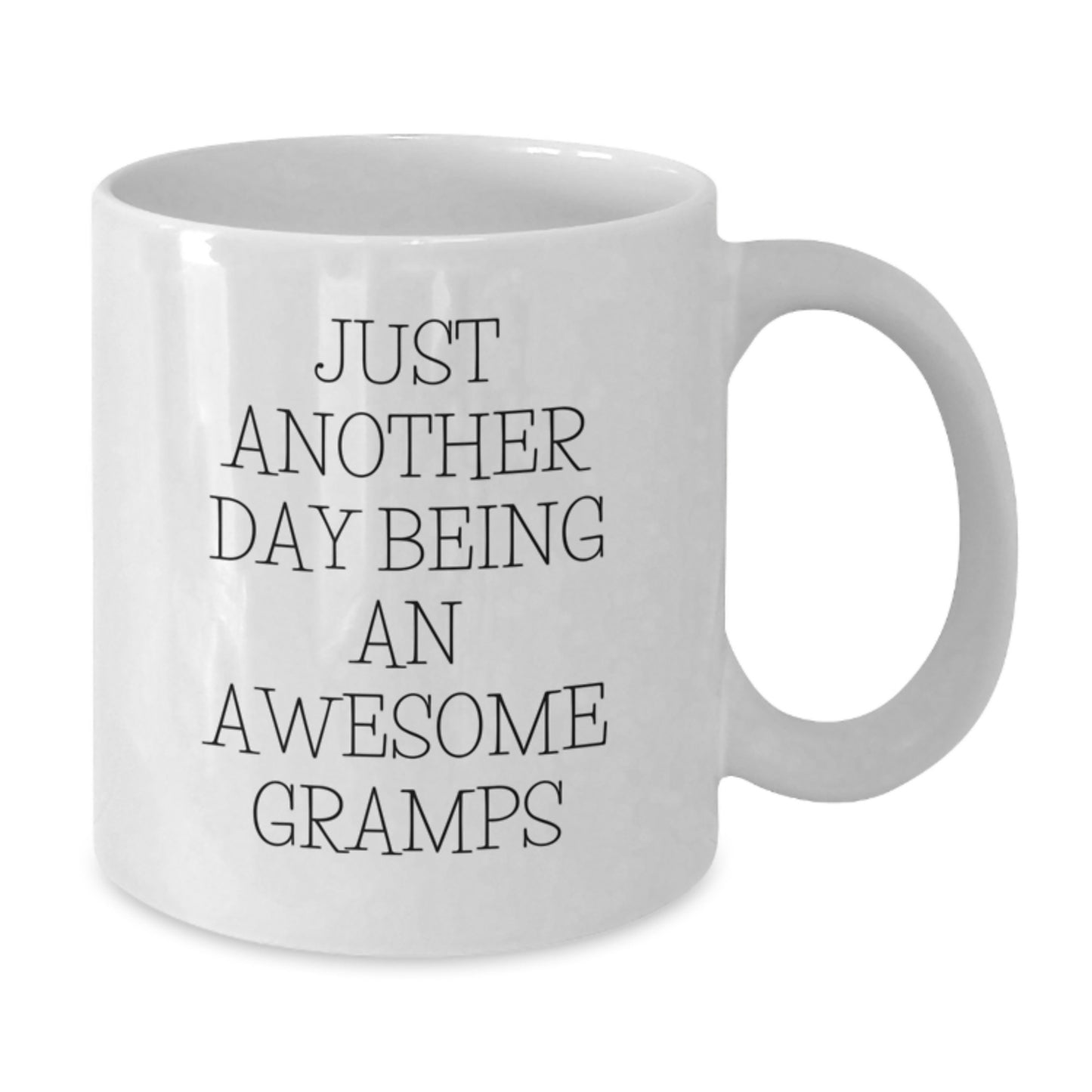 Funny Gramps Gifts for Men, White Coffee Mug, Just Another Day Being An Awesome Gramps, Perfect Christmas Unique Gifts from Family - Additional