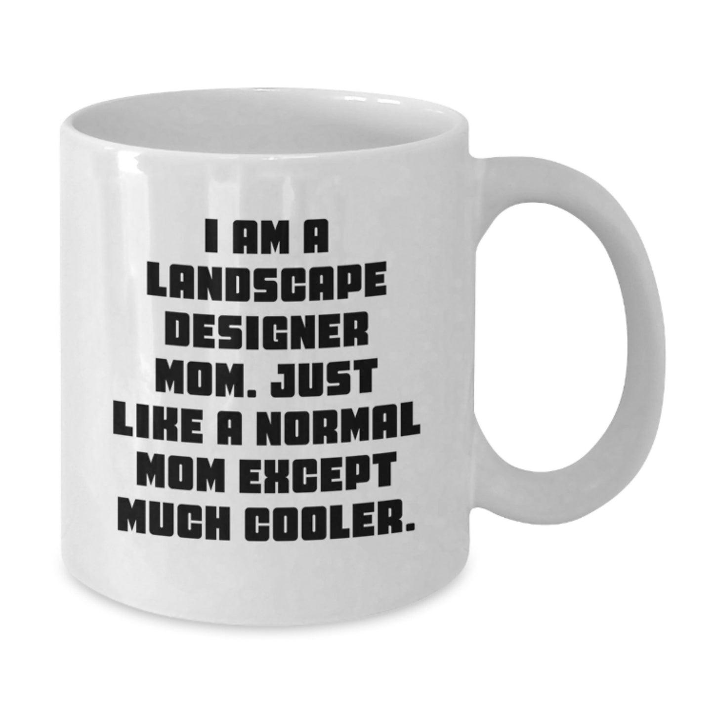 Funny Landscape Designer Gifts from Mom, White Coffee Mug for Birthday, 'I Am A Landscape Designer Mom. Just Like A Normal Mom Except Much Cooler.' - Additional