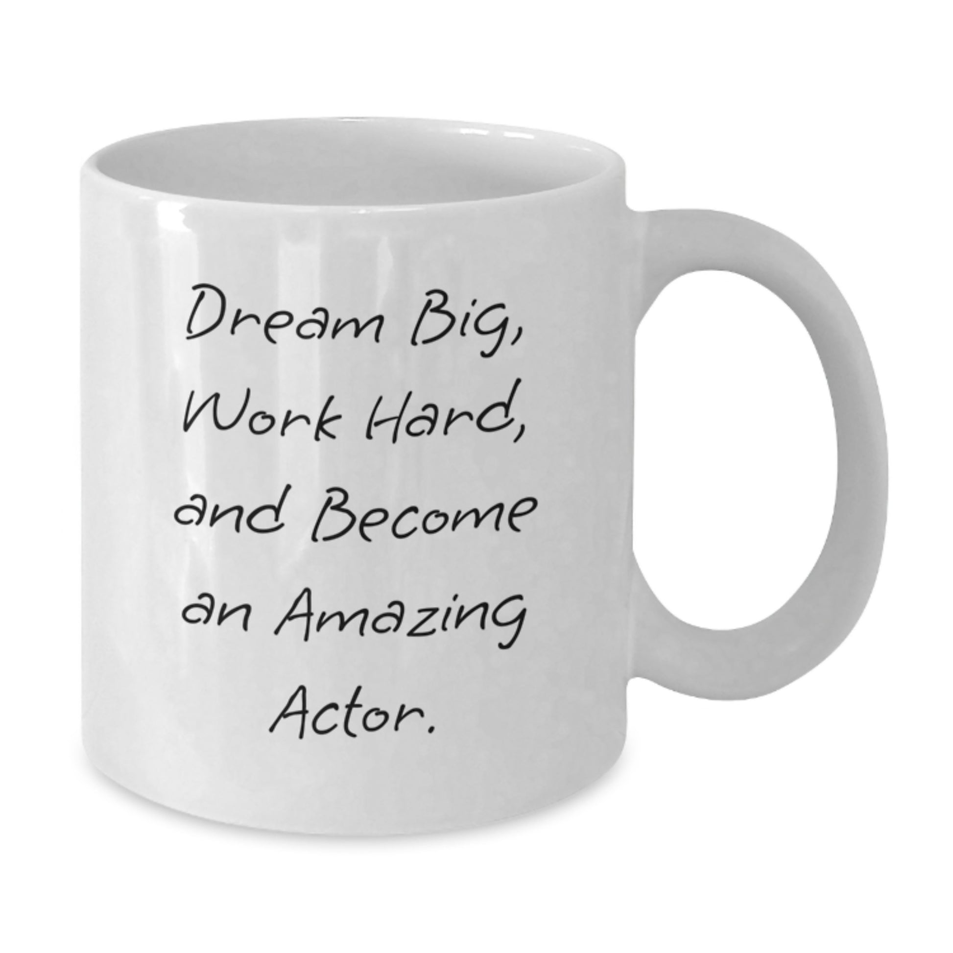 Funny Actor Gifts from Friends for Actor Men White Coffee Mugs with Dream Big and Work Hard Quote, Christmas Unique Gifts for Actor - Additional