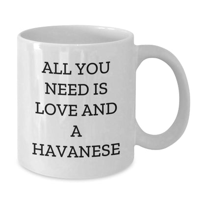 Havanese Dog Lovers Gifts from Family and Friends - All You Need Is Love And A Havanese Funny Quote White Coffee Mug for Graduation - Additional