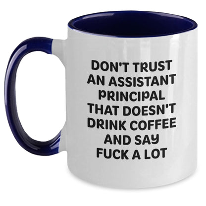 Funny Gifts from Friends for Assistant Principal Christmas Unique Mugs - Don't Trust An Assistant Principal That Doesn't Drink Coffee And Say F--k A Lot - Main