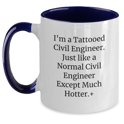 Funny Civil Engineer Gifts for Men - Unique Two Tone Coffee Mugs from Friends - Christmas Unique - Main