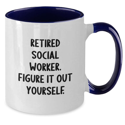 Gifts for Social Workers, Two Tone Coffee Mugs for Men or Women, Funny Quote, Christmas Unique Presents from Friends or Family - Additional