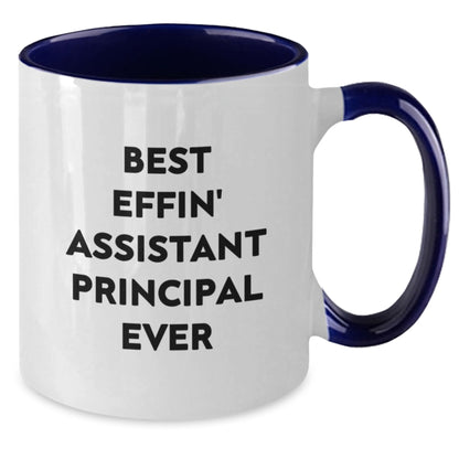 Funny Assistant Principal Gifts from Friends Two Tone Coffee Mug with Best Effin' Quote, Christmas Unique Presents for Assistant Principals - Additional