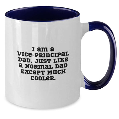 Funny Vice-principal Gifts from Men - I Am A Vice-principal Dad Two Tone Coffee Mug for Vice-principal Men Friends Family Christmas - Additional