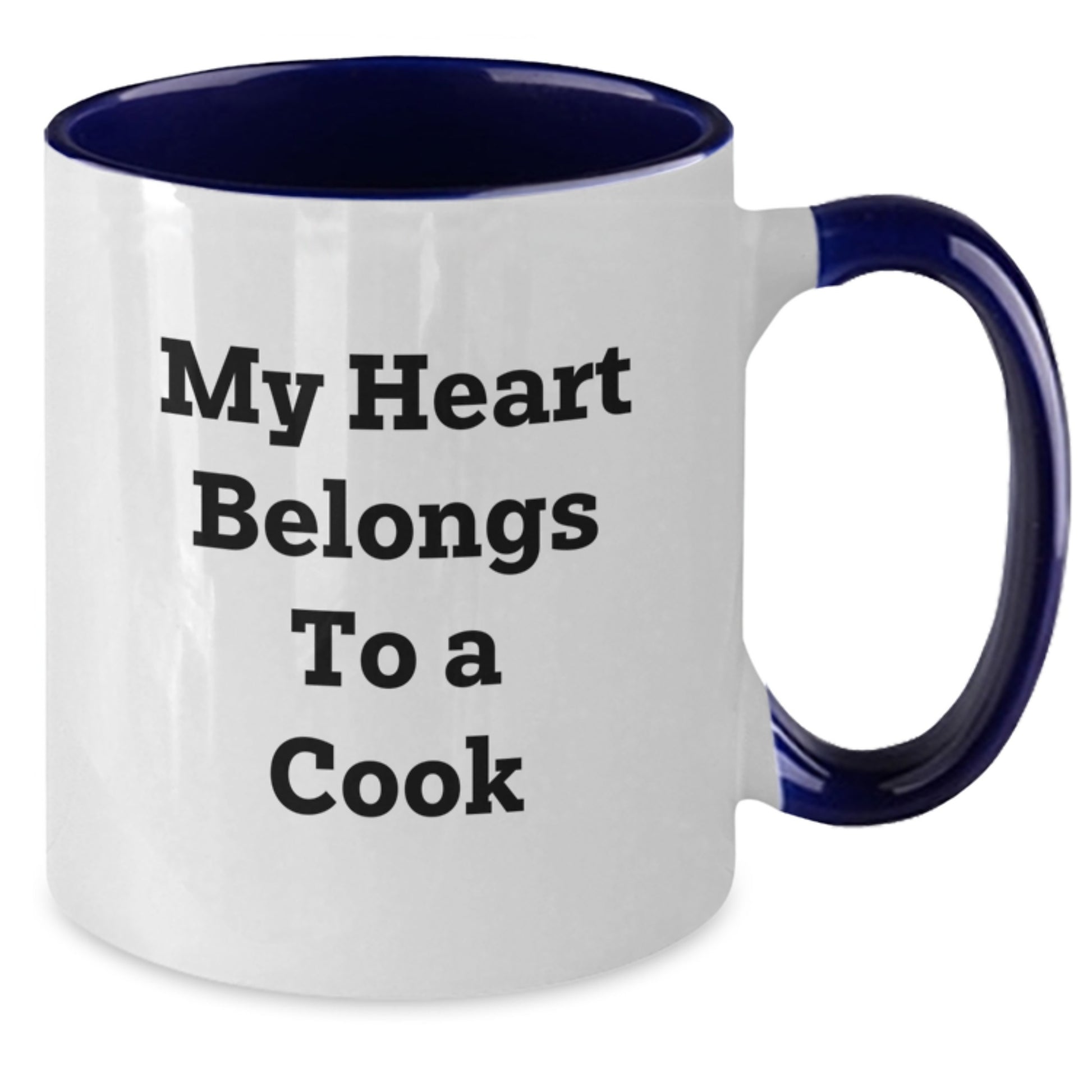 Funny Cook Gifts from Friends for Graduation - 'My Heart Belongs To A Cook' Two Tone Coffee Mug - Additional