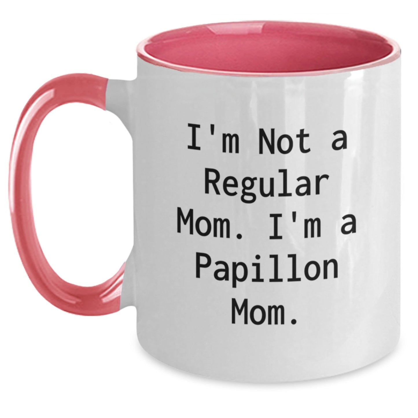 Funny Papillon Dog Mom Gifts Two Tone Coffee Mugs for Christmas, Gifts from Mom to Papillon Dog Lover, Unique Papillon Mom Mug - Main