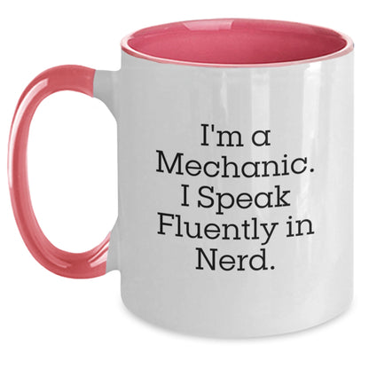 Mechanic Humor Two Tone Coffee Mugs Gifts from Friends to Mechanic, Funny Mechanic Christmas Unique Gifts - Main