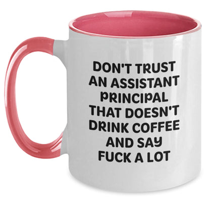 Funny Gifts from Friends for Assistant Principal Christmas Unique Mugs - Don't Trust An Assistant Principal That Doesn't Drink Coffee And Say F--k A Lot - Main