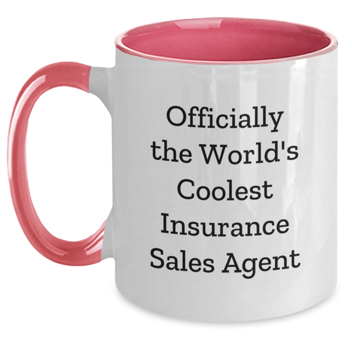 Funny Insurance Sales Agent Gifts - 'Officially The World's Coolest Insurance Sales Agent' Two Tone Coffee Mug for Graduation - Gifts from Friends, Coworkers, or Family for Insurance Sales Agent - Main
