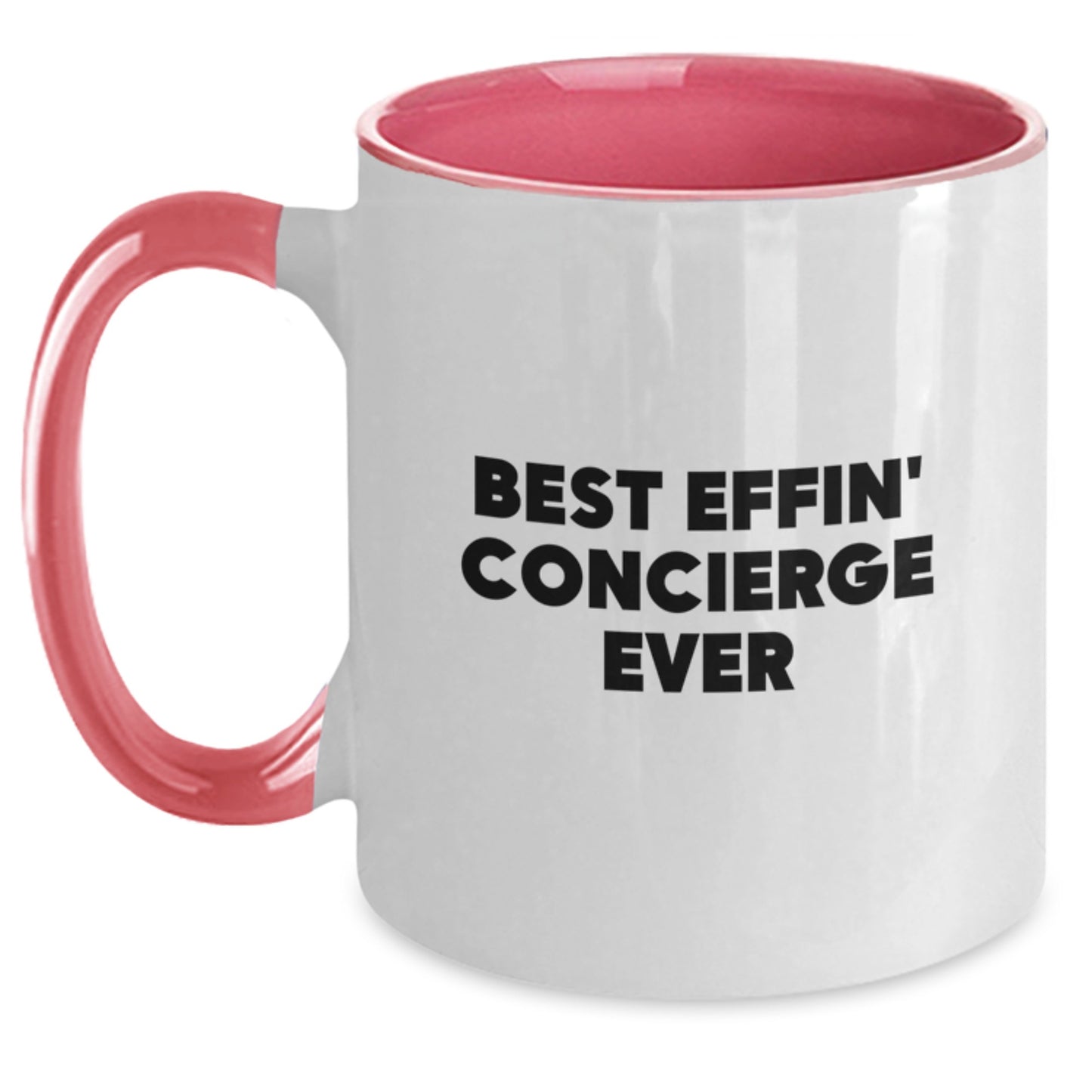 Funny Concierge Gifts from Men Friends and Family, Best Effin' Concierge Ever Two Tone Coffee Mug for Christmas Unique Gifts - Main