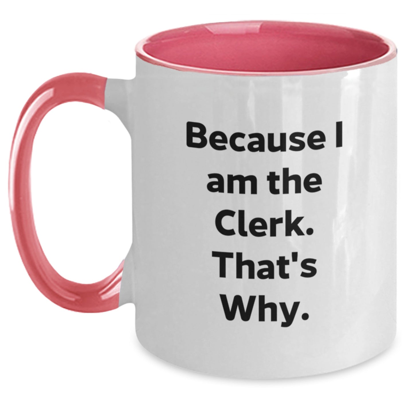 Cute Funny Clerk Two Tone Coffee Mug Gifts from Friends for Christmas - Main