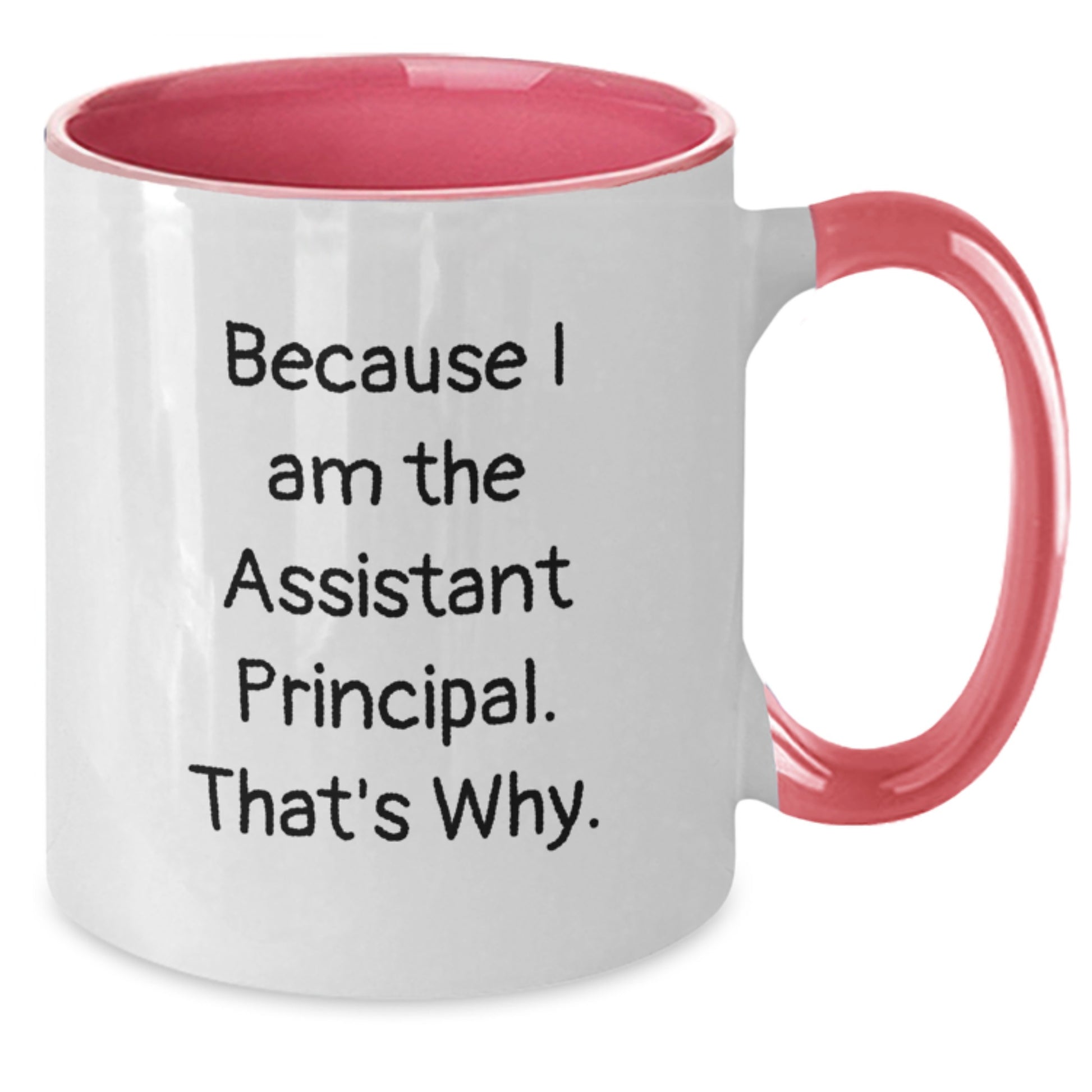Funny Assistant Principal Gifts from Friends - 'Because I Am The Assistant Principal. That's Why.' Two Tone Coffee Mug for Graduation - Additional