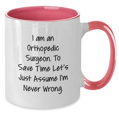 Funny Orthopedic Surgeon Gifts for Men, Two Tone Coffee Mug from Friends, Christmas Unique Presents - Additional