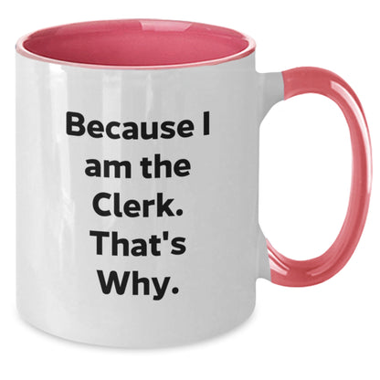 Cute Funny Clerk Two Tone Coffee Mug Gifts from Friends for Christmas - Additional