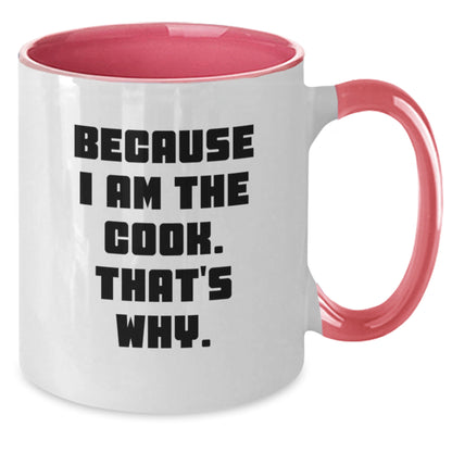 Funny Cook Gifts from Men to Women Friends Coworkers Family with Two Tone Coffee Mug Because I Am The Cook That's Why Christmas Unique Gift Ideas - Additional