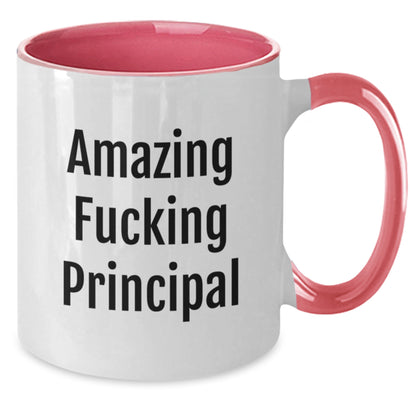 Funny Principal Gifts from Friends, Two Tone Coffee Mug for Principal, Amazing Quote for Principal Christmas Unique Gifts - Additional
