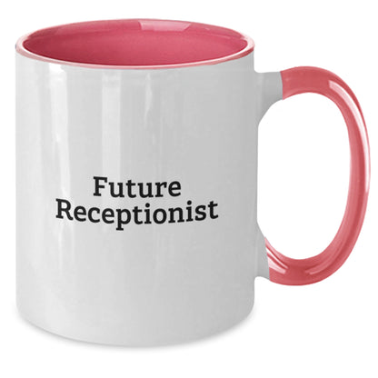 Funny Quote Gifts for Receptionist, Two Tone Coffee Mug, Christmas Unique Presents for Future Receptionists from Friends, Coworkers - Additional