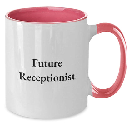 Funny Christmas Unique Gifts for Receptionist - Future Receptionist 2 Tone Coffee Mug - Unique Office Presents from Friends and Family - Additional