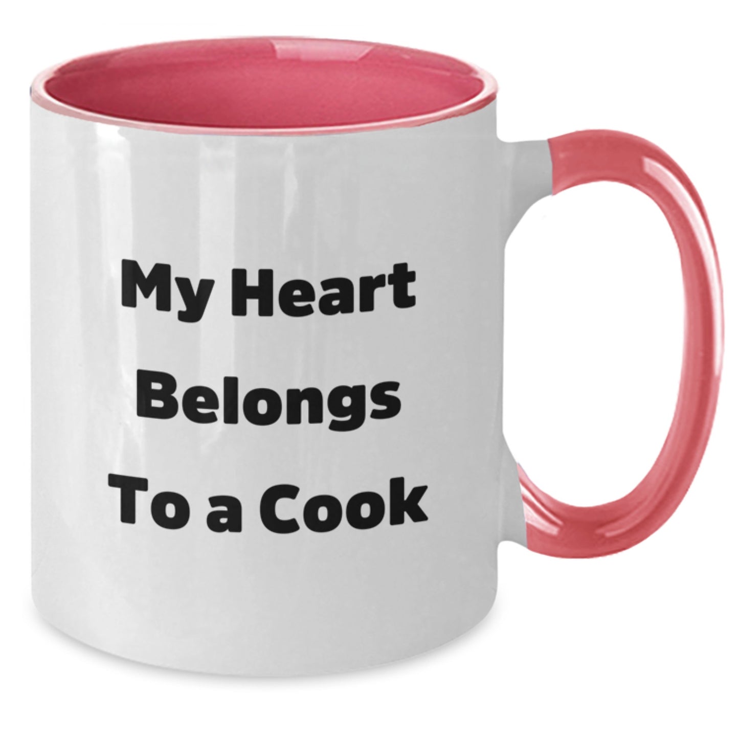 Funny Cook Gifts from Men, Women, Friends, Coworkers, Family - My Heart Belongs To A Cook Two Tone Coffee Mugs for Cooks, Graduation Unique Gifts for Him, Her, Them - Additional