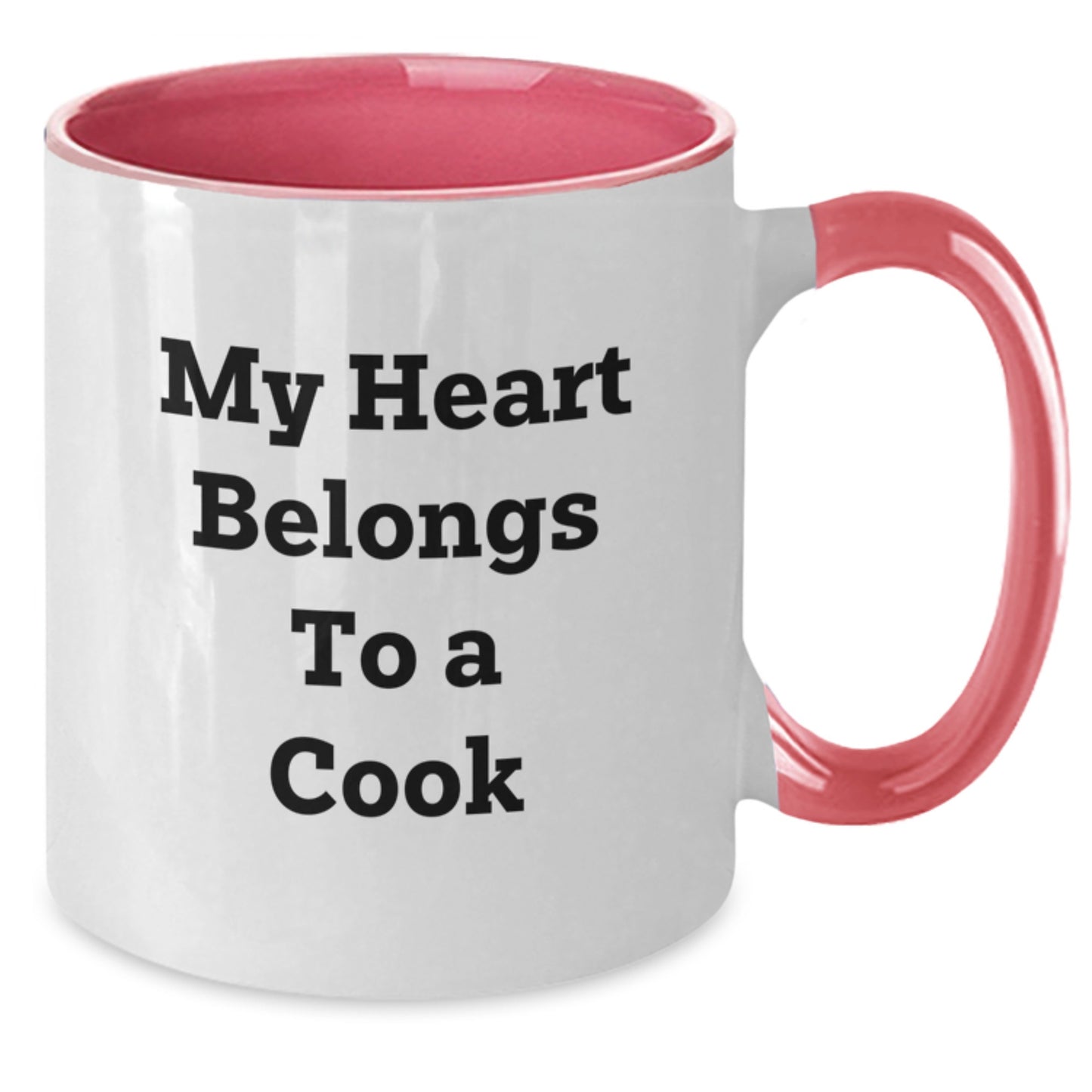 Funny Cook Gifts from Friends for Graduation - 'My Heart Belongs To A Cook' Two Tone Coffee Mug - Additional