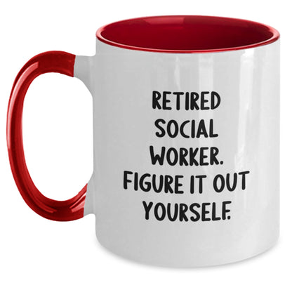 Gifts for Social Workers, Two Tone Coffee Mugs for Men or Women, Funny Quote, Christmas Unique Presents from Friends or Family - Main
