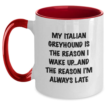 Funny Italian Greyhound Dog Gifts from Friends for Birthday Unique Mugs - Italian Greyhound Dog Lover Quote, Two Tone Coffee Mug, Gifts for Italian Greyhound Dog Owners, Men, Women, Family - Main