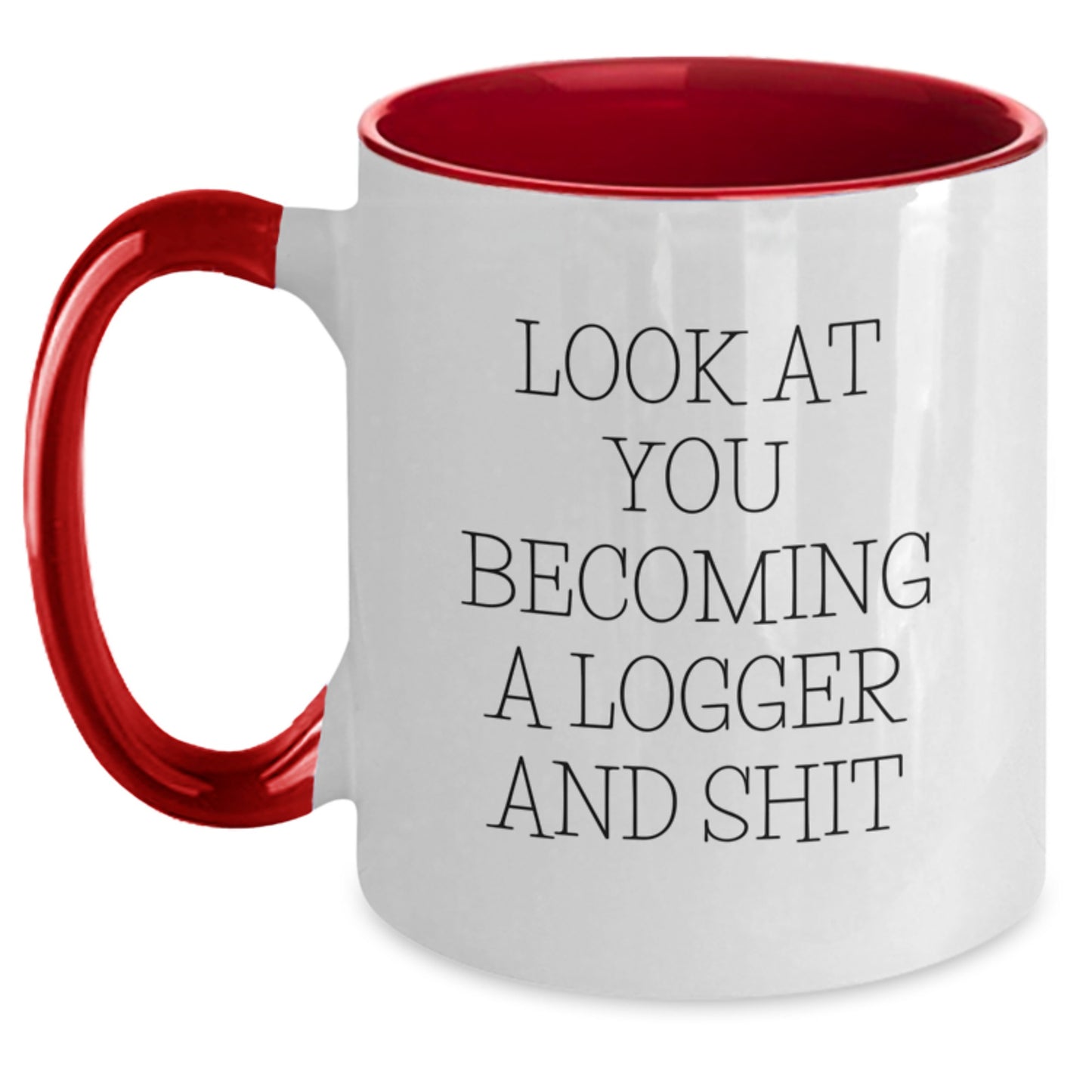 Funny Logger Gifts from Friends, Two Tone Coffee Mug for Logger Birthday - Main