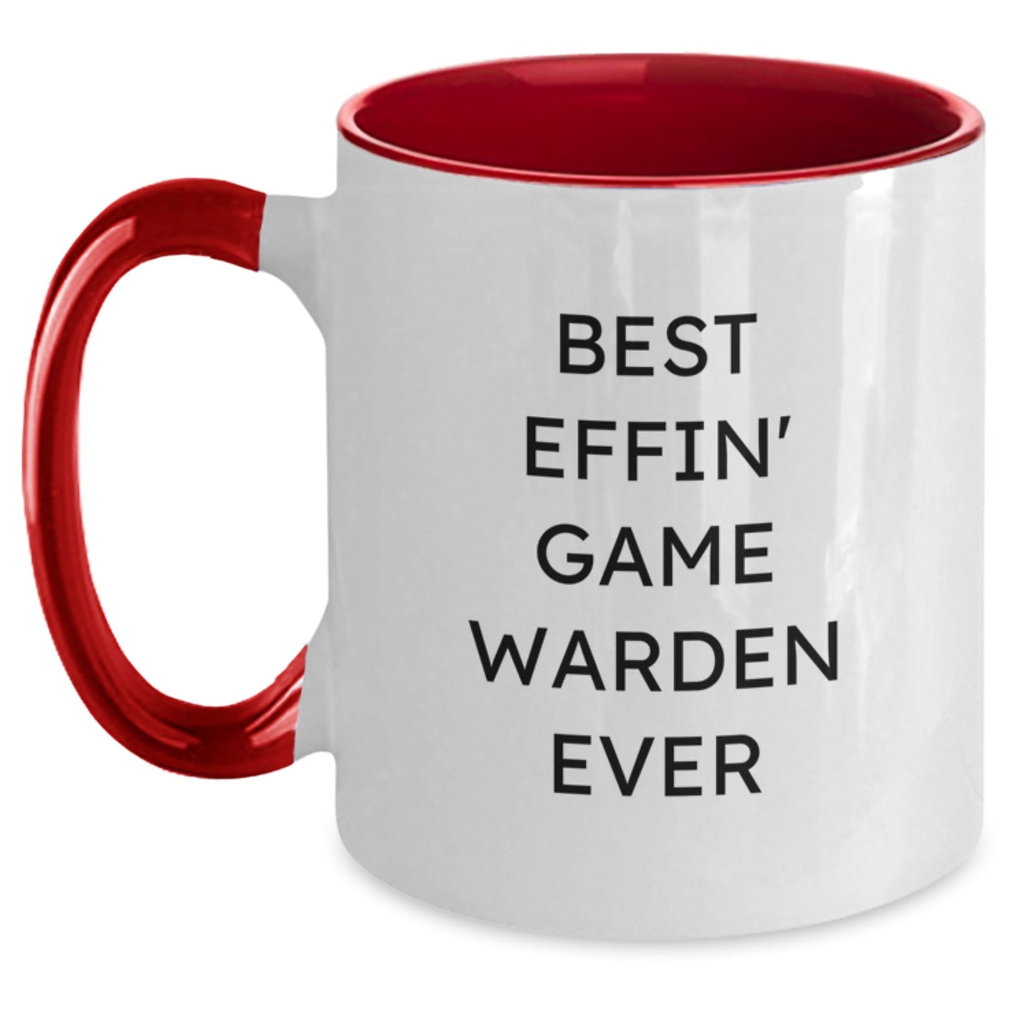 Funny Game Warden Gifts from Men for Christmas Unique Gifts - Best Effin' Game Warden Ever Two Tone Coffee Mug, Black and White - Main