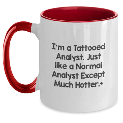 Funny Analyst Gifts, Two Tone Coffee Mug with Quirky Quote, Gifts from Friends for Analyst Birthday, Perfect Unique Gifts for Men or Women - Main