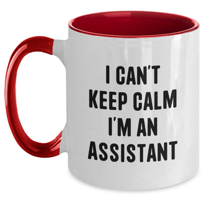 Funny Assistant Gifts from Men for Assistant I Can't Keep Calm I'm An Assistant Two Tone Coffee Mug Christmas Unique Gifts - Main