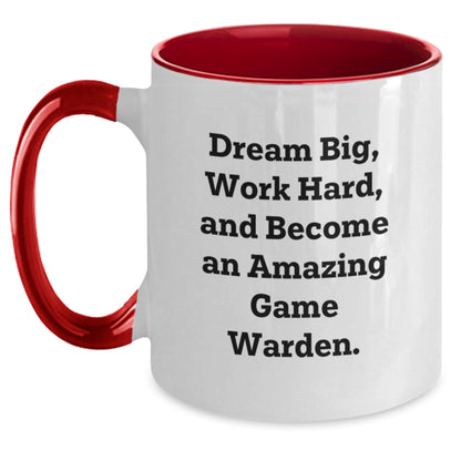 Game Warden Inspirational Gifts, Funny Coffee Mug for Birthday, 'Dream Big, Work Hard, And Become An Amazing Game Warden.' from Friends, Perfect Unique Gift for Game Wardens, Men, or Women - Main