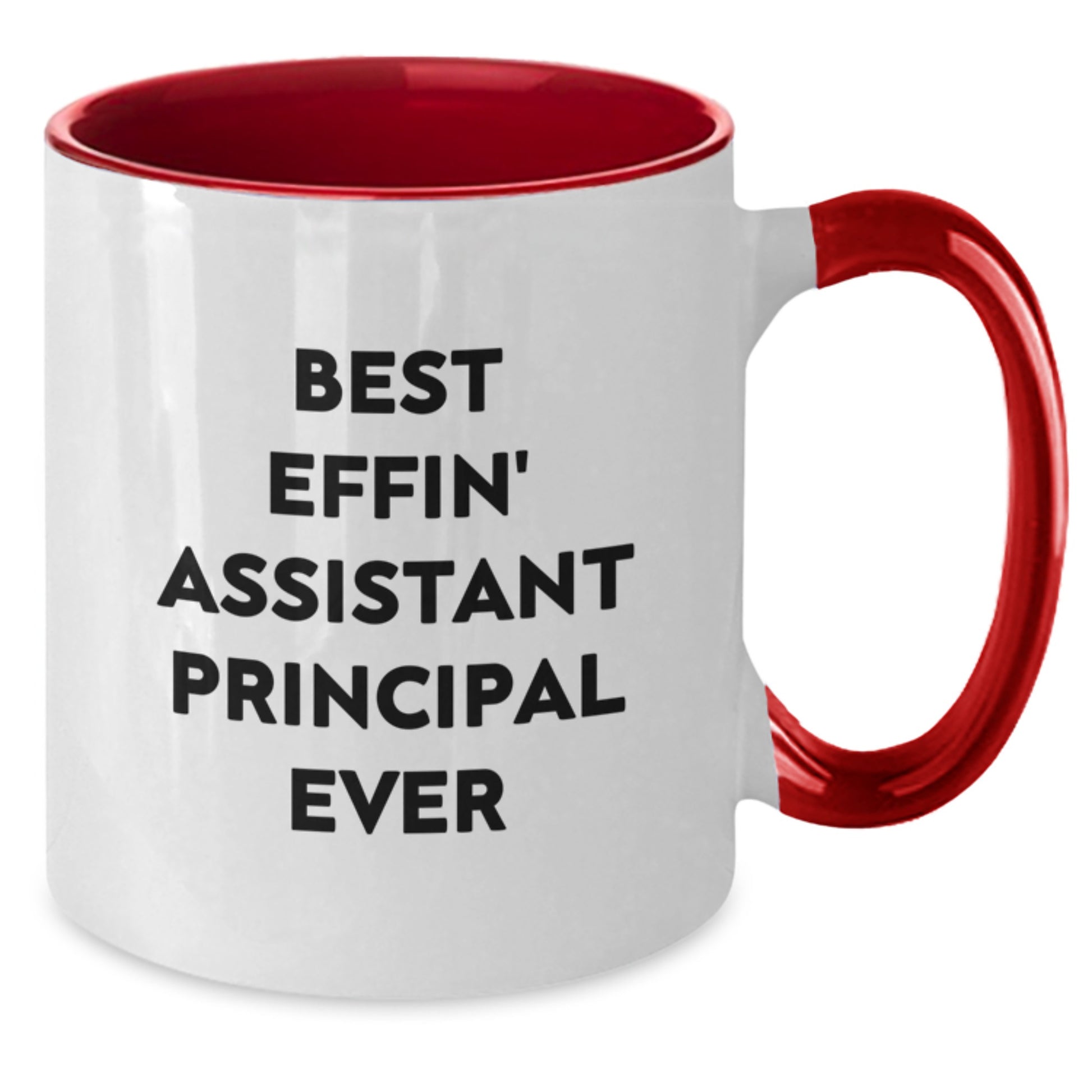 Funny Assistant Principal Gifts from Friends Two Tone Coffee Mug with Best Effin' Quote, Christmas Unique Presents for Assistant Principals - Additional