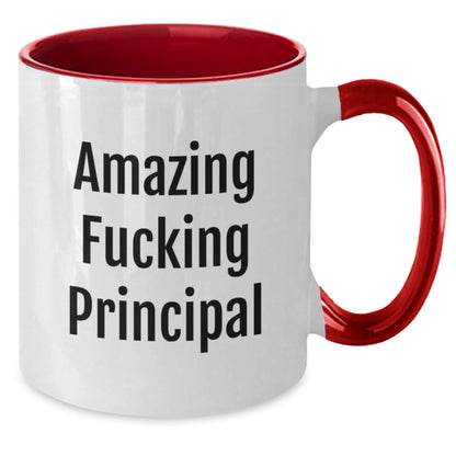 Funny Principal Gifts from Friends, Two Tone Coffee Mug for Principal, Amazing Quote for Principal Christmas Unique Gifts - Additional