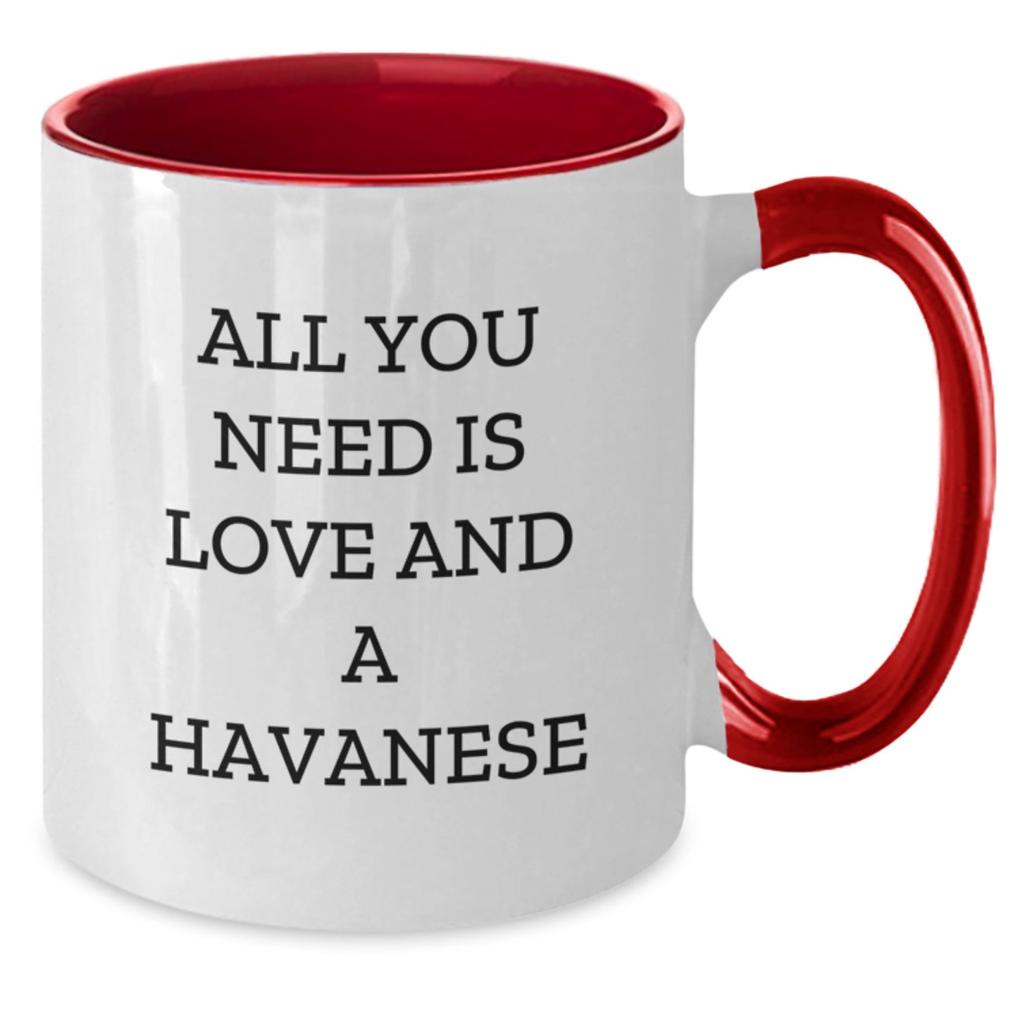 Funny Havanese Dog Gifts, All You Need Is Love And A Havanese, 11oz Two Tone Coffee Mug for Graduation - Gifts from Friends to Havanese Dog Lovers - Additional