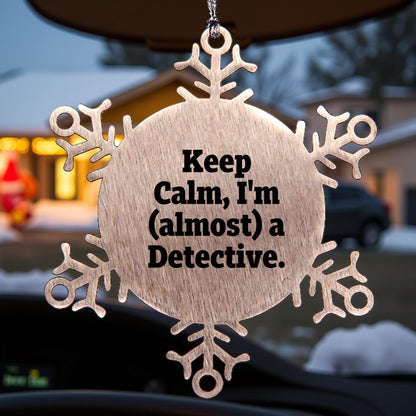 Funny Detective Snowflake Ornament Gifts from Friends for Christmas Unique
