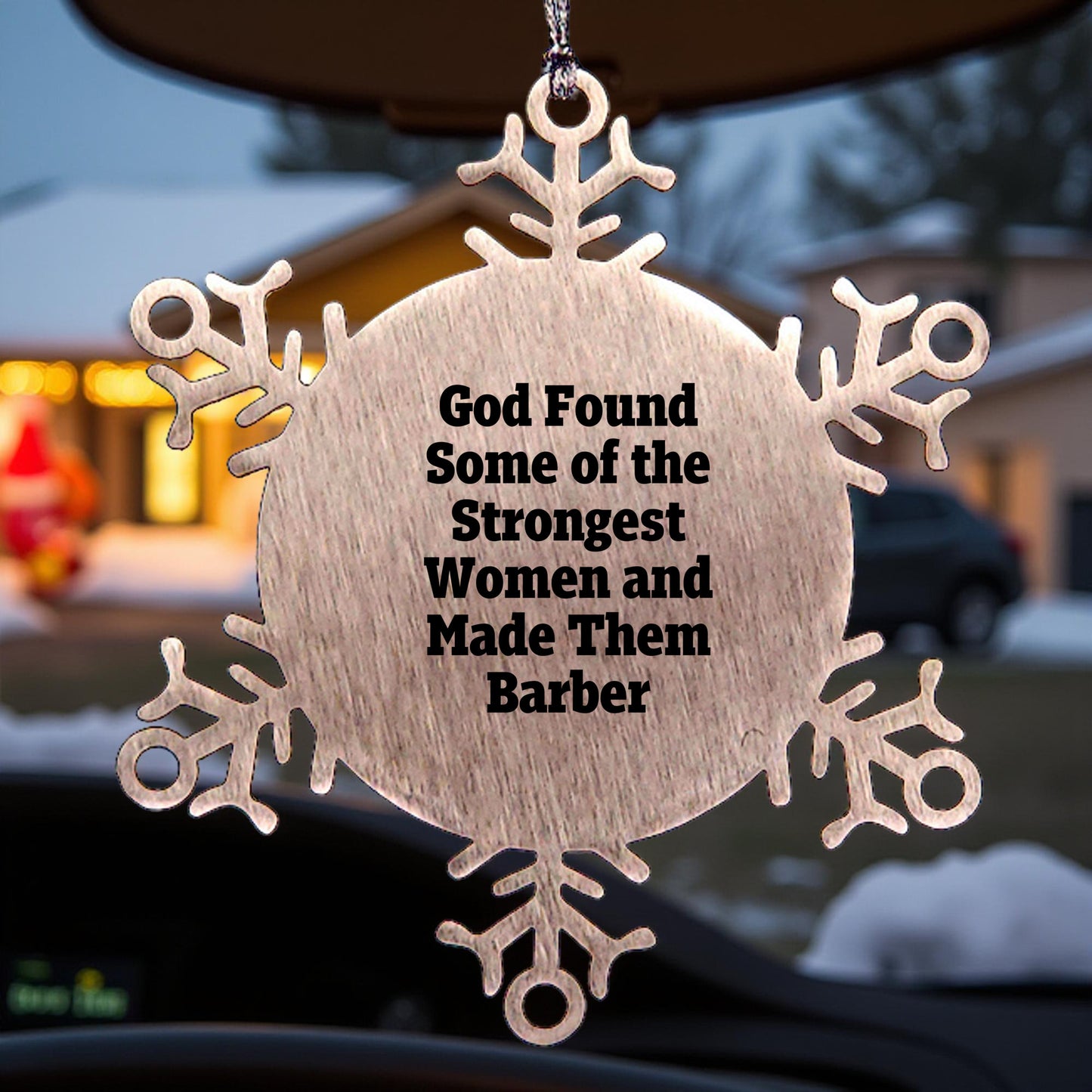 Funny Barber Gifts Snowflake Ornaments for Christmas Unique Snowflake Ornaments for Barber Men Women Friends Coworkers Family