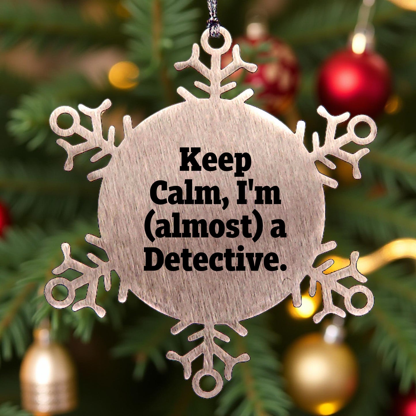Funny Detective Snowflake Ornament Gifts from Friends for Christmas Unique