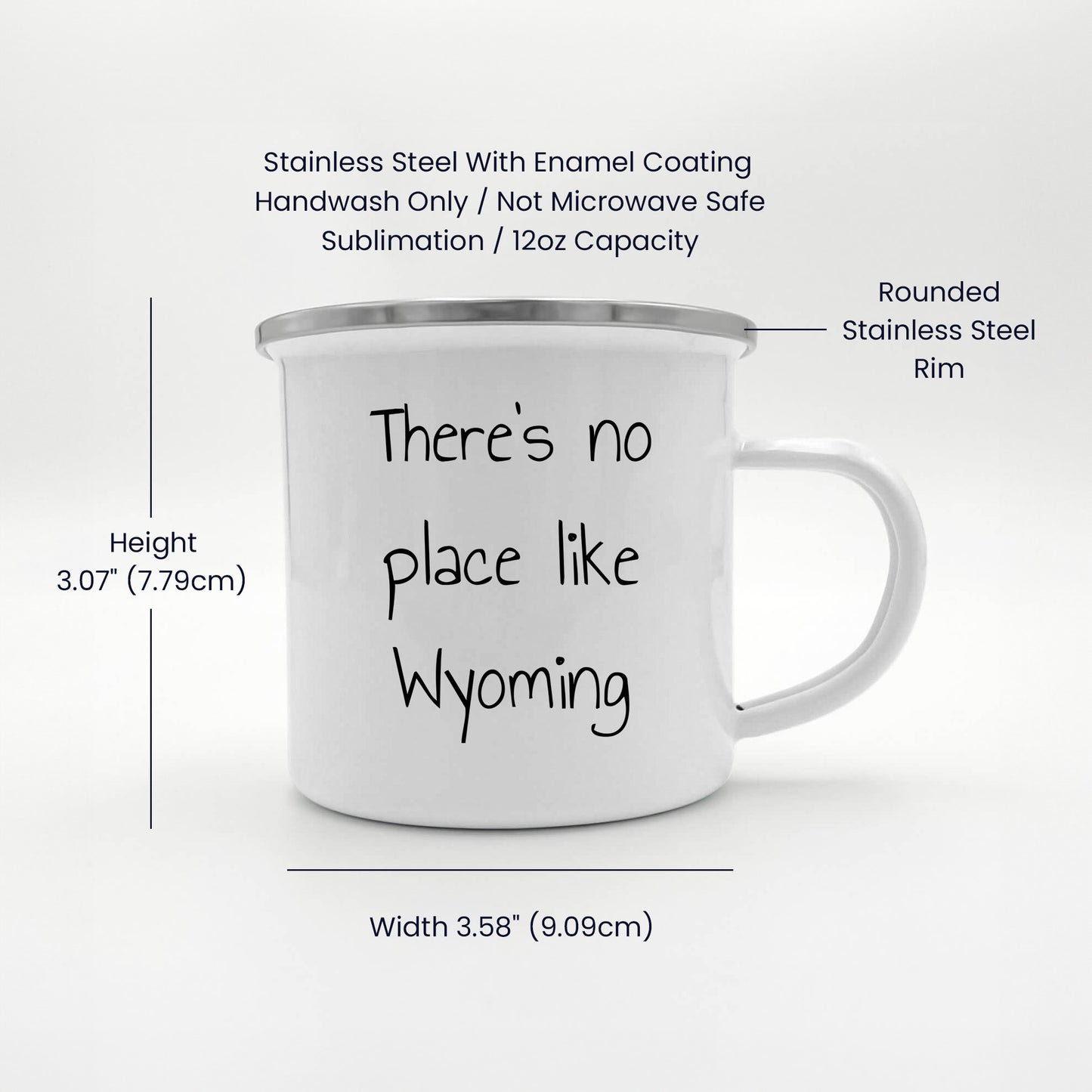 Wyoming Love Camping Mug - There's No Place Like Wyoming - Mallard Moon Gift Shop