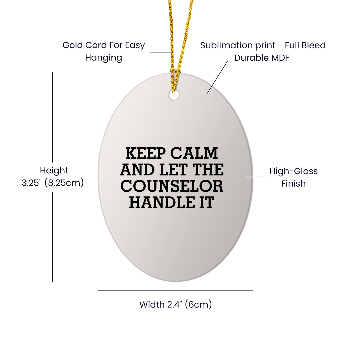 Cute Counselor Oval Ornament Gifts from Family for Counselor Christmas Unique