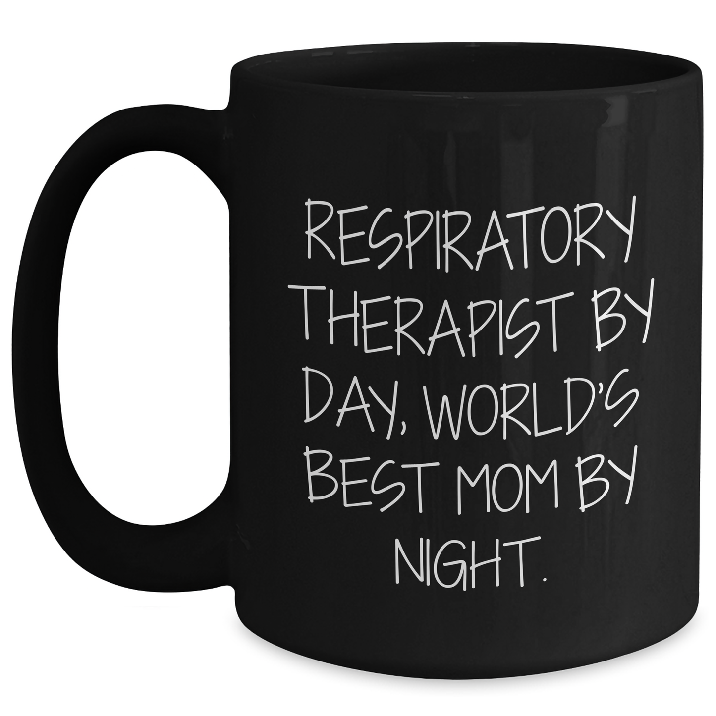 Respiratory Therapist Humor Black Coffee Mug, Gifts from Friends for Respiratory Therapist By Day, World's Best Mom By Night., Unique Father's Day Unique Gifts for Him - Main