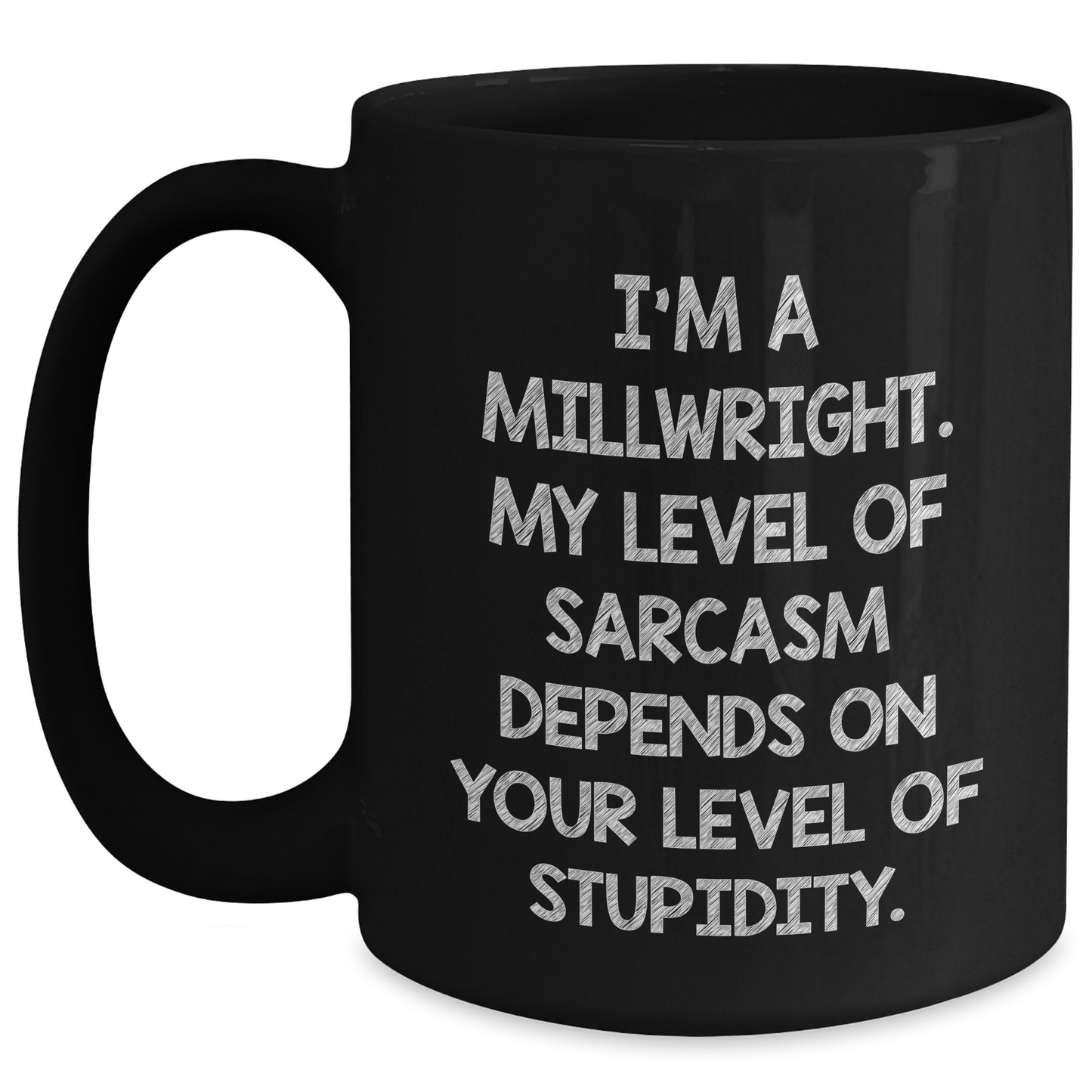 Funny Millwright Gifts, I'm A Millwright. My Level Of Sarcasm Depends On Your Level Of Stupidity. - Black Coffee Mug For Mother's Day - Main
