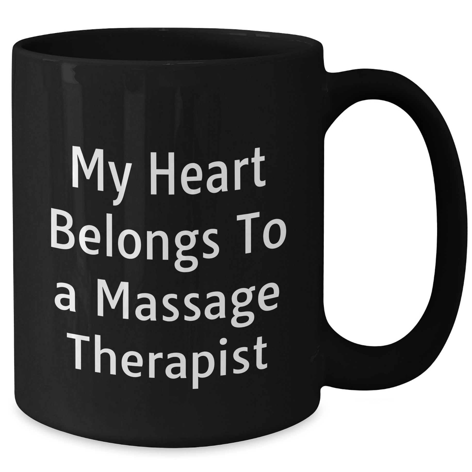 Massage Therapist Gifts from Family - My Heart Belongs To A Massage Therapist Funny Coffee Mug, Black 11oz or 15oz, Microwave and Dishwasher Safe Gifts for Mother's Day - Additional