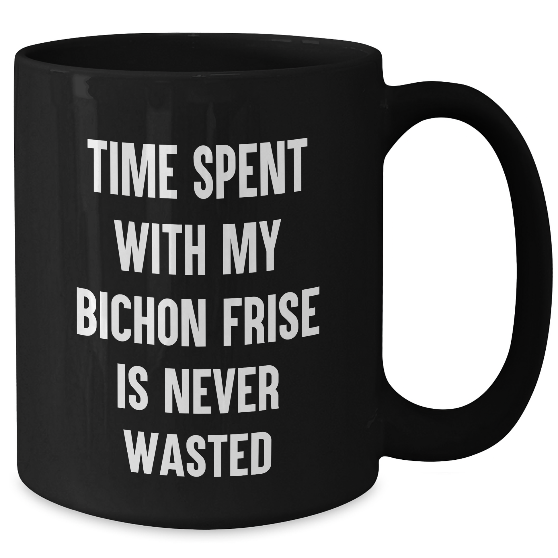 Bichon Frise Dog Lovers Gifts from Family, Funny Quote on Black Coffee Mug for Dad on Father's Day, Unique Present for Him - Additional