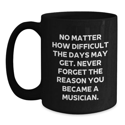 Funny Musician Gifts for Christmas - Inspirational Black Coffee Mug for Musicians, Gifts from Friends to Musician Family and Friends, 11oz or 15oz Ceramic Mug - Main
