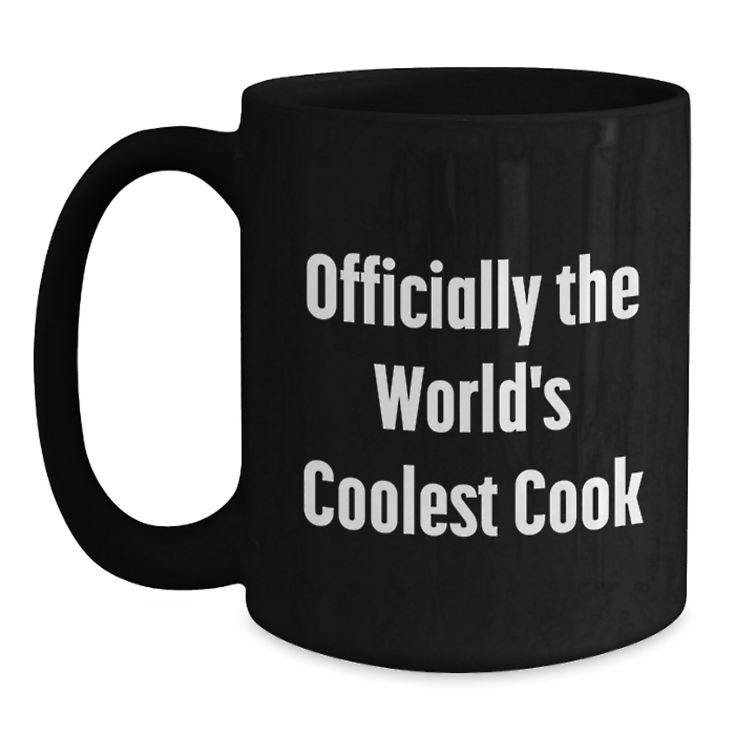 Funny Inspirational Gifts for Cooks, Black Coffee Mug for World's Coolest Cook, Christmas Unique Presents from Men to Cook Friends - Main