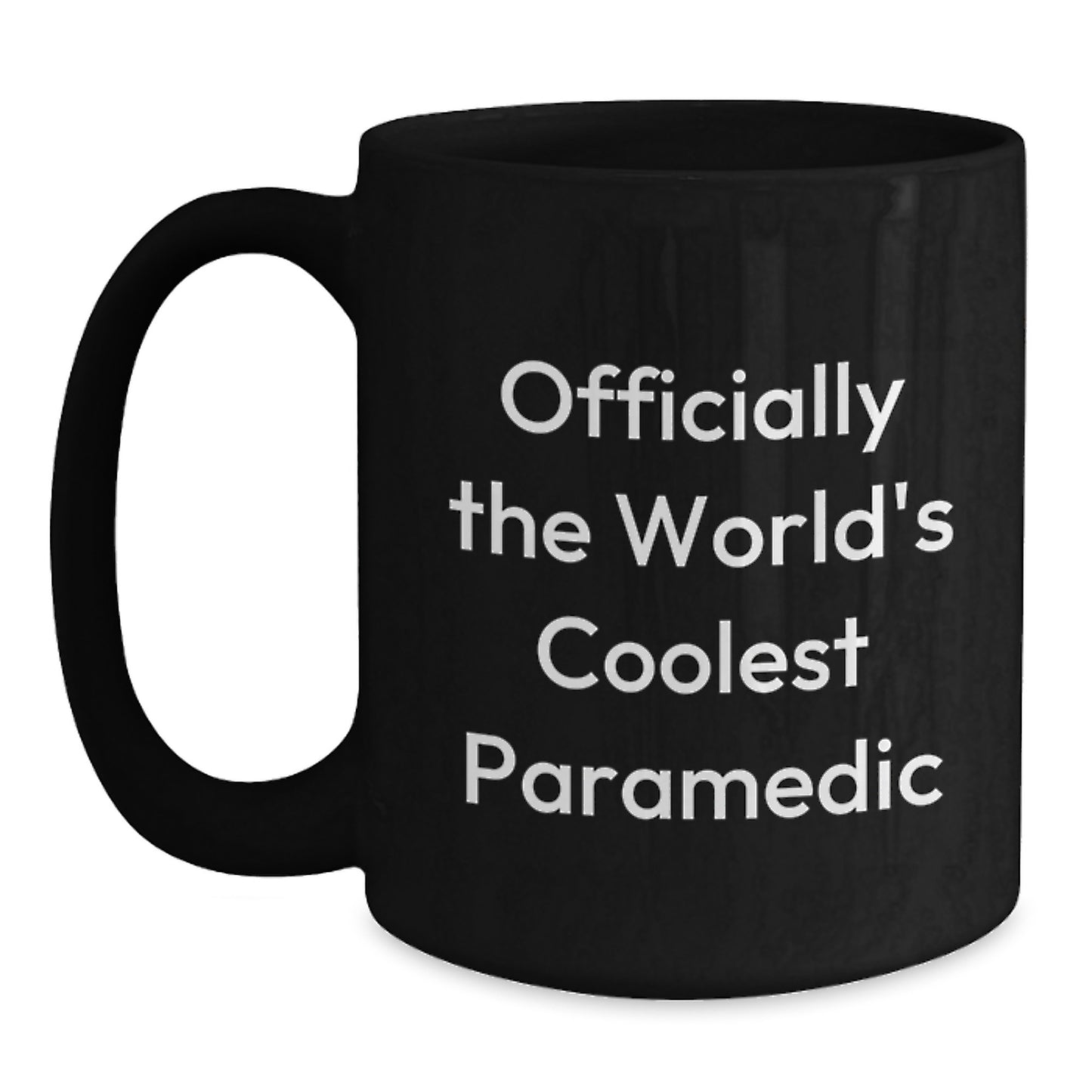 Funny Rescue Worker Gifts for Men from Family, 'Officially The World's Coolest Rescue Worker' Black Coffee Mug for Christmas - Main