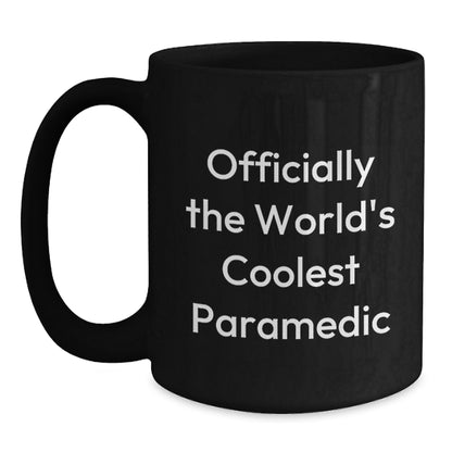 Funny Rescue Worker Gifts for Men from Family, 'Officially The World's Coolest Rescue Worker' Black Coffee Mug for Christmas - Main