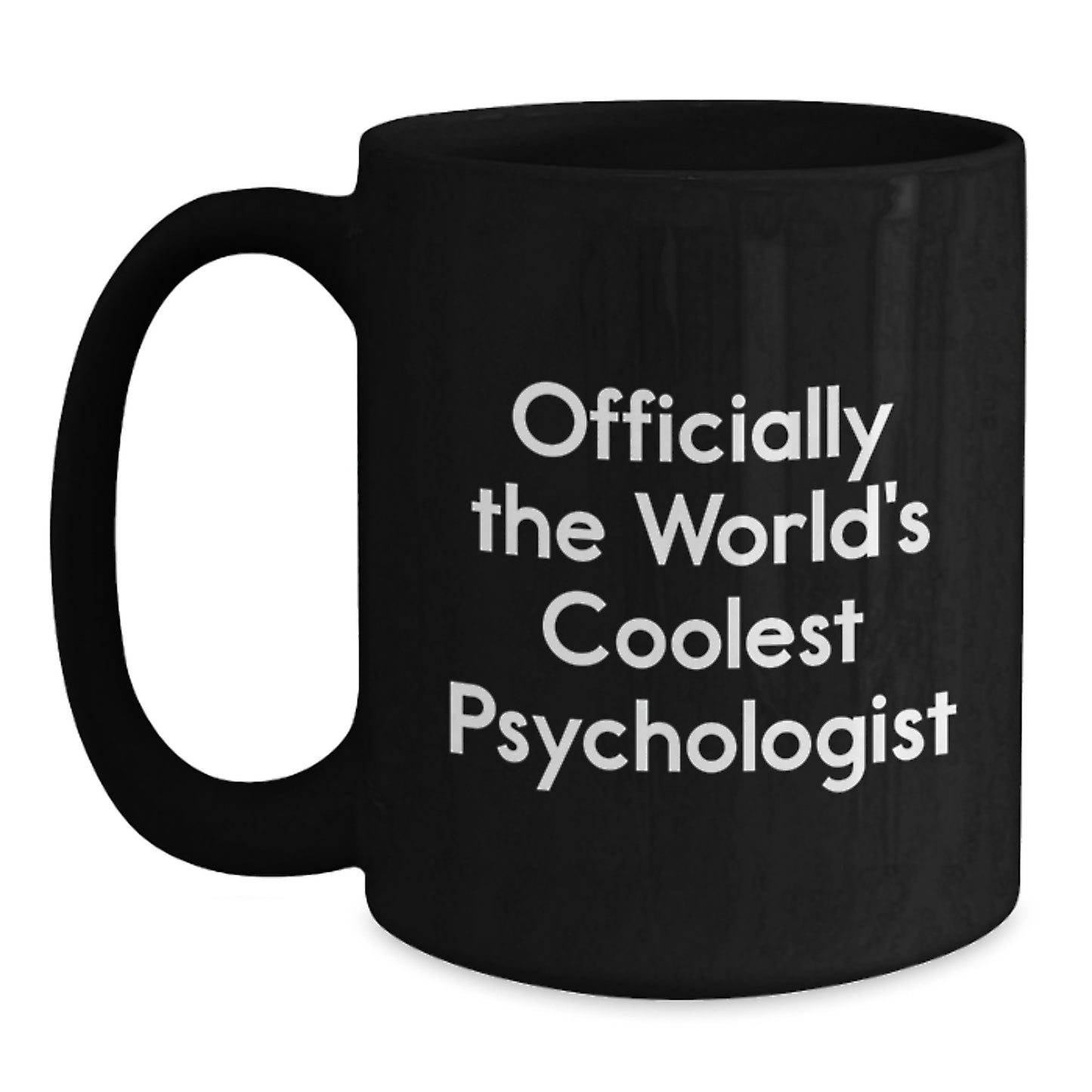 Funny Psychologist Gifts for Men - Officially The World's Coolest Psychologist, Black Coffee Mug, Christmas Unique Gifts from Friends - Main