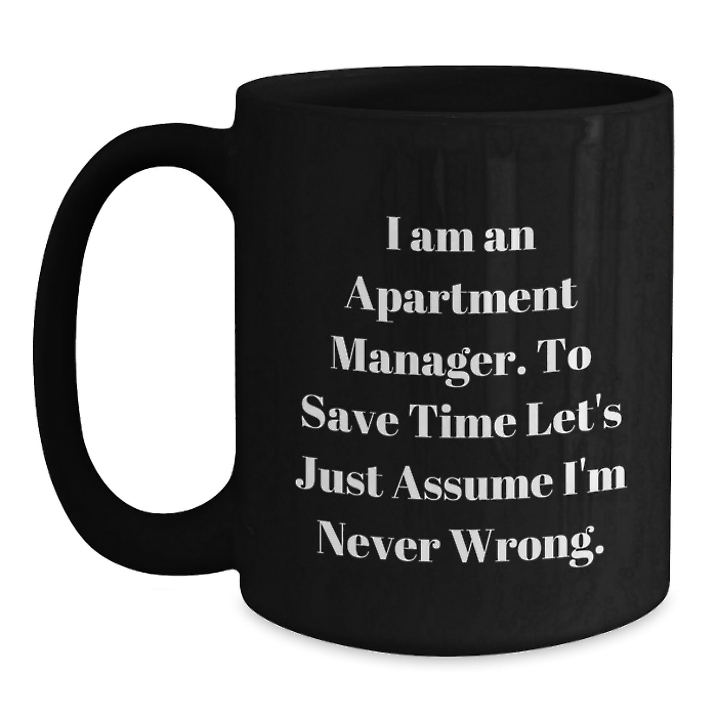 Funny Gifts from Friends for Apartment Manager - Black Coffee Mug with Christmas Unique Gifts - Main